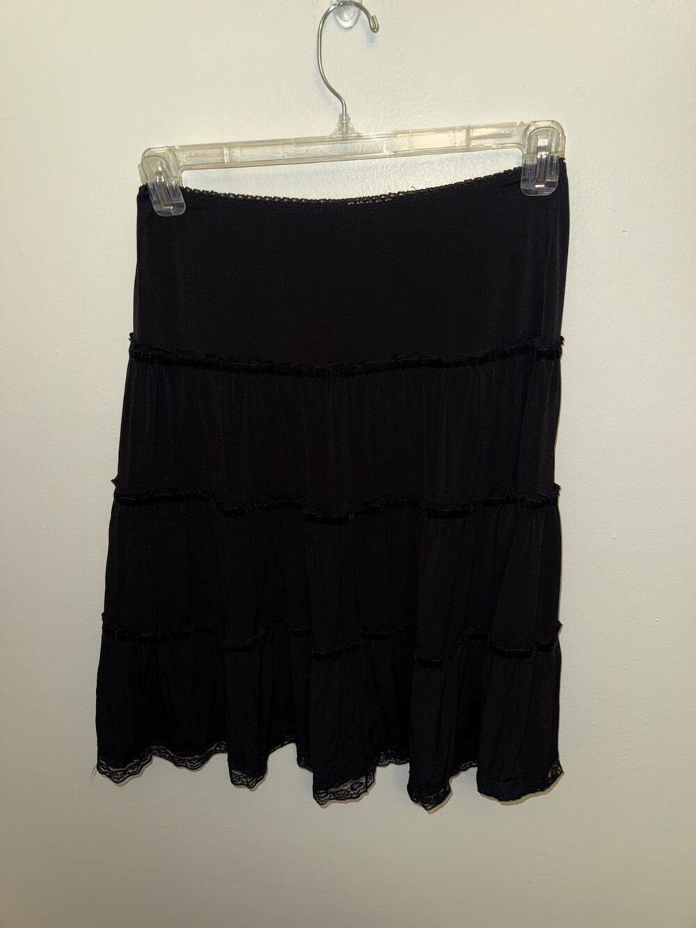Charlotte Russe Tiered Midi Skirt Small Black Boho Y2K Whimsical Moody Cosplay